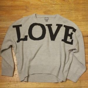 Grey "Love" Sweater